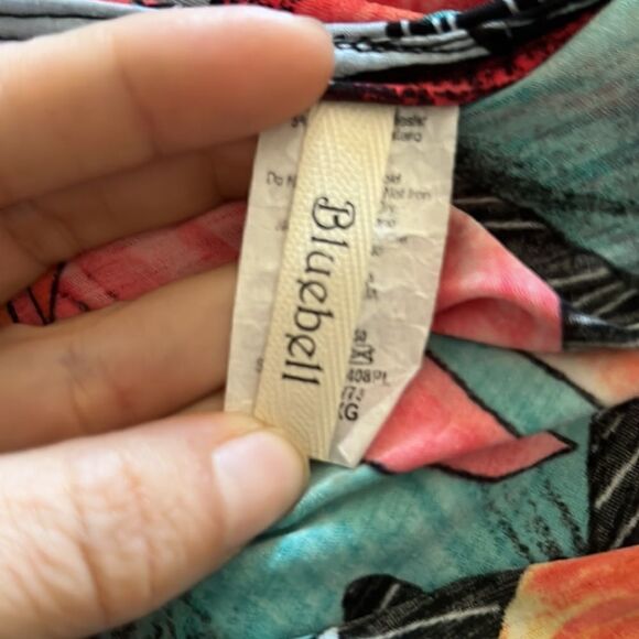 Colorful Print Scoop Neck Sleeveless Bodycon Beach, Long Dress stretches 1XL - Picture 9 of 10